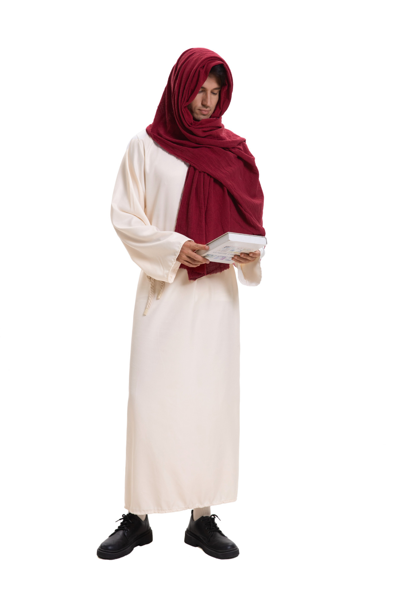 Mens Halloween Retro Arabian Robe Middle Eastern Cosplay Shepherd Costume